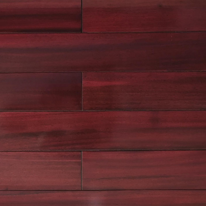 Padauk dyp rød brun matt massivt tregulv