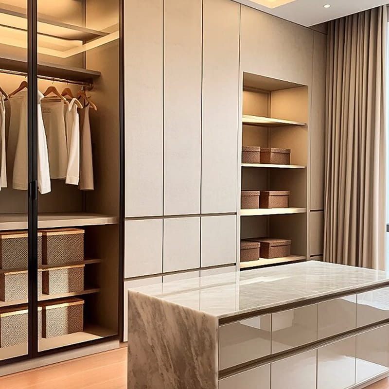 Louvre Minimalistisk Opplyst Finer Walk-in Closet