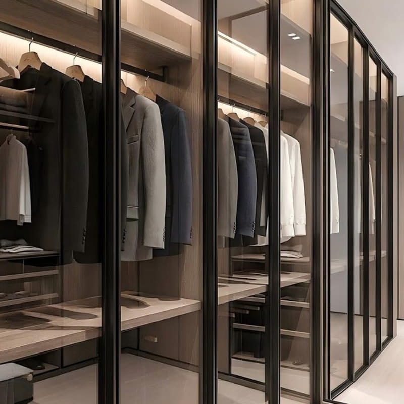 Bvlgari Dark Obsidian skreddersydd panoramisk walk-in-garderobe
