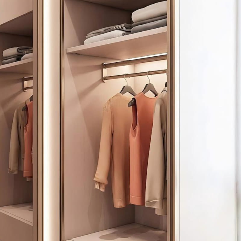 Versailles Minimalistisk Touch-Matte opplyst walk-in-garderobe